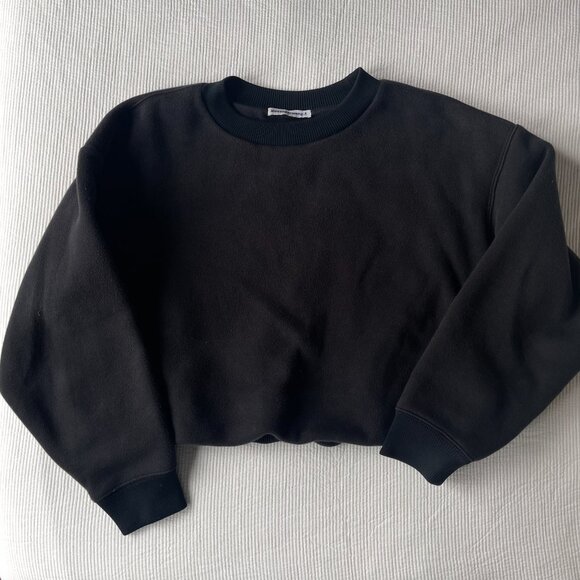 T by Alexander Wang Tops - Alexanderwang.t Cropped Bubble Hem Sweatshirt